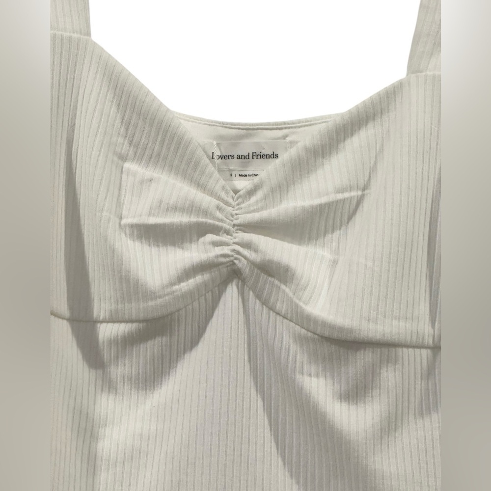 New W/ Tags Women’s Lovers And Friends White Lana Ribbed Crop Top: Size Small - Picture 4 of 13